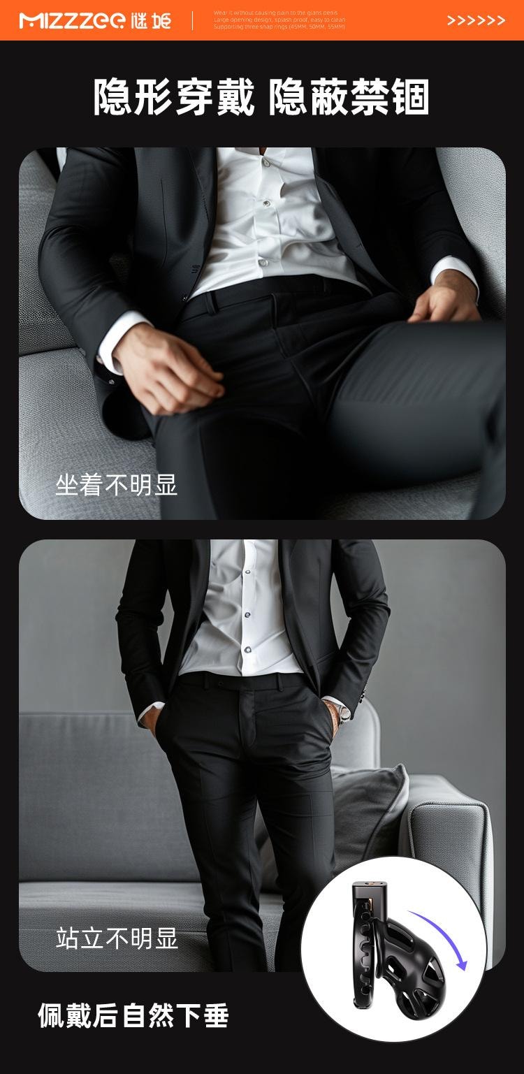 【中國直郵】 謎姬 卡扣甲龍貞操鎖sm男用暗鎖鳥籠禁錮陰莖鎖貞潔禁慾短款1個裝