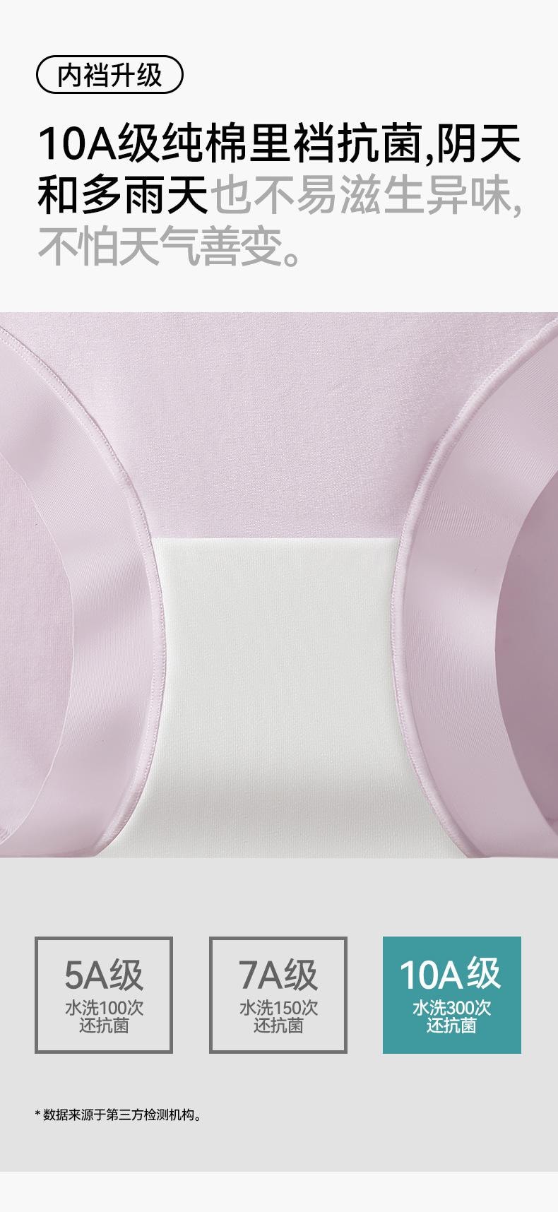 【中国直邮】 宝娜斯 纯棉透气无痕三角裤 绿色M码 2条