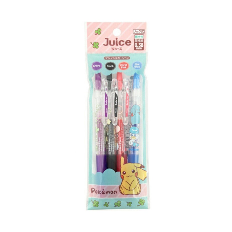 【日本直郵】Juice 寶可夢 寵物小精靈 4色水性筆A14款 0.38mm