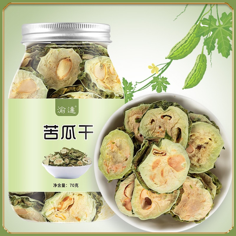 【中国直邮】 渝达  苦瓜片 花草茶 花果茶 降低血糖 清热解毒 70克/瓶