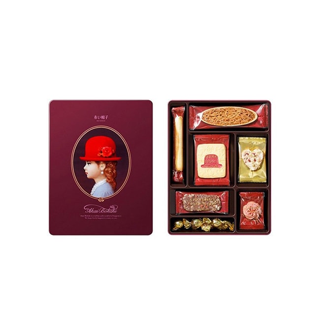 【日本直郵】AKAI BOHSHI紅帽 7種巧克力什錦餅乾禮盒 紫色盒 17枚入 送禮必備