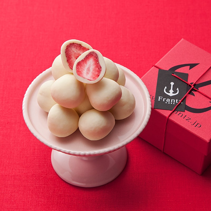 【日本直郵】DHL直郵3-5天到 超級網紅系列 神戶FRANTZ 草莓夾心松露白巧克力 紅色禮盒裝 90g