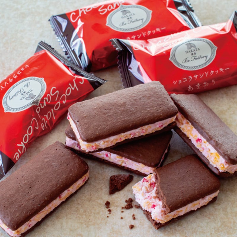 【日本直郵】日本博多特產 AMAOU 草莓鮮奶夾心巧克力餅乾 5枚裝
