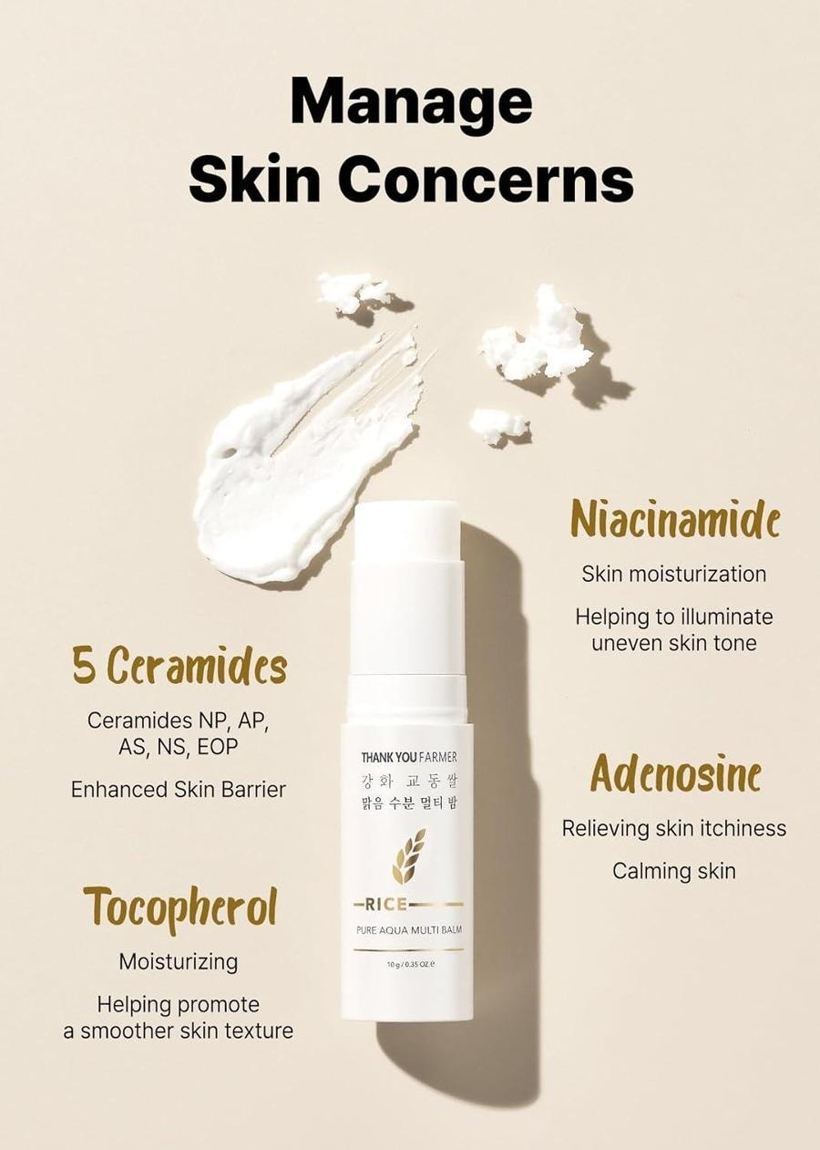 韓國 Thank You Farmer 米潤多效保濕棒 雙入組 – 韓系溫和修護滋潤棒 適合乾燥敏感肌 10g x 2