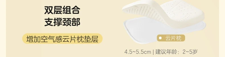 【中國直郵】LIFEASE 網易嚴選 專為兒童睡眠設計 天然乳膠兒童成長蛋糕枕 Cheri鳥