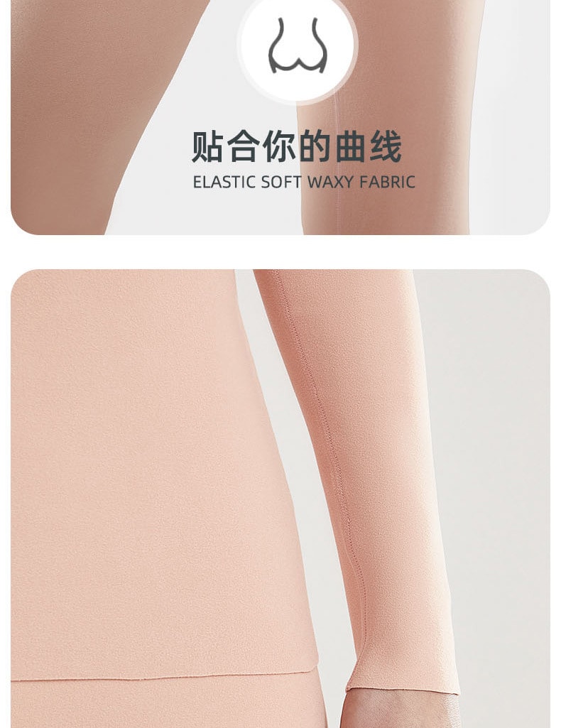 【中国直邮】爪哇岛 冬季双面磨毛 抑菌保暖内衣套装 L码 黑色-女款