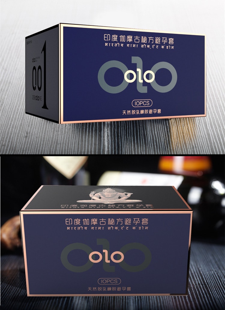 【中国直邮】OLO 印度控时避孕套超薄001安全套 金盒 10只装