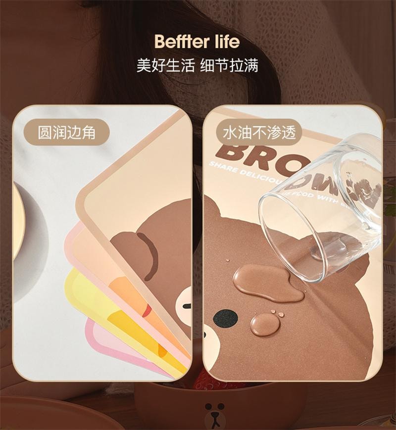 【中國直郵】日本 LINE FRIENDS 餐墊隔熱墊防燙餐桌墊杯墊 隔熱餐墊-CHOCO款 1個