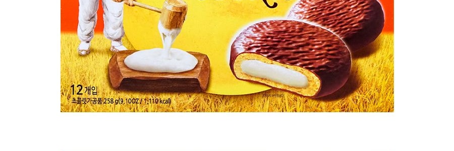 韓國CW 巧克力麻薯夾心蛋糕派 12枚入 258g