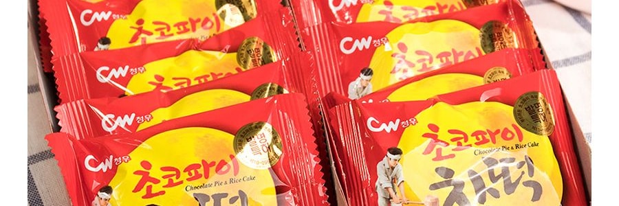 韓國CW 巧克力麻薯夾心蛋糕派 12枚入 258g