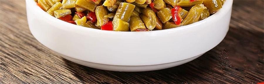 Farmers Sour Beans Hunan Special Food Spicy Cowpea Appetizer Pickles 280g/ Bottle