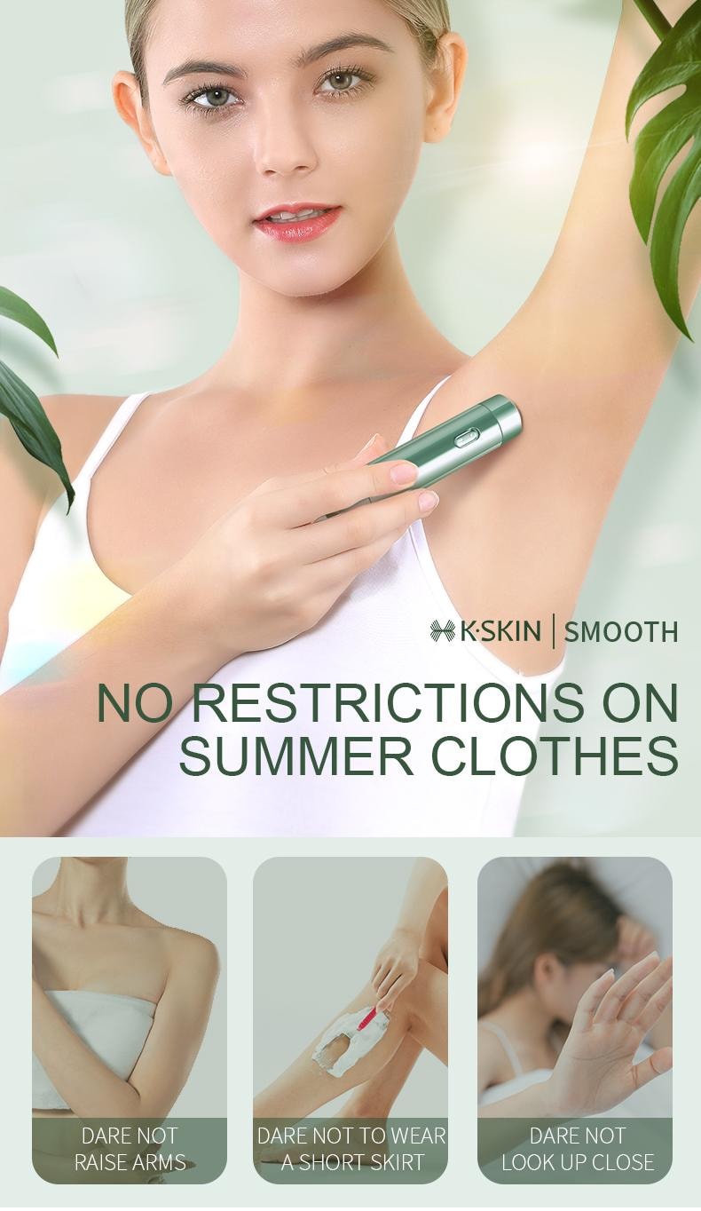 金稻 電動除毛儀 私密處毛修剪器 女士剃毛器 刮毛腋毛 全身可用 家用 KD50 綠色 1台
