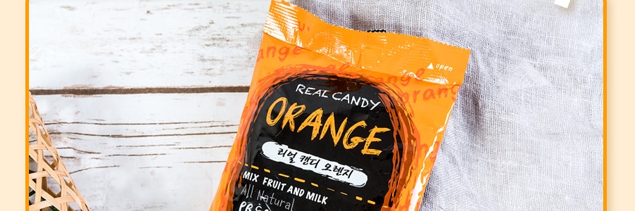 韓國REAL CANDY 全天然牛奶香橙口味糖果 100g