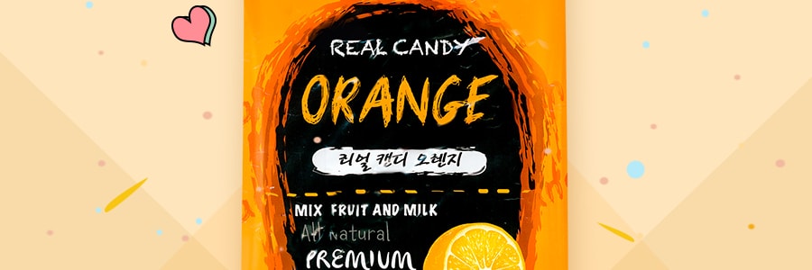韩国REAL CANDY 全天然牛奶香橙味糖果 100g