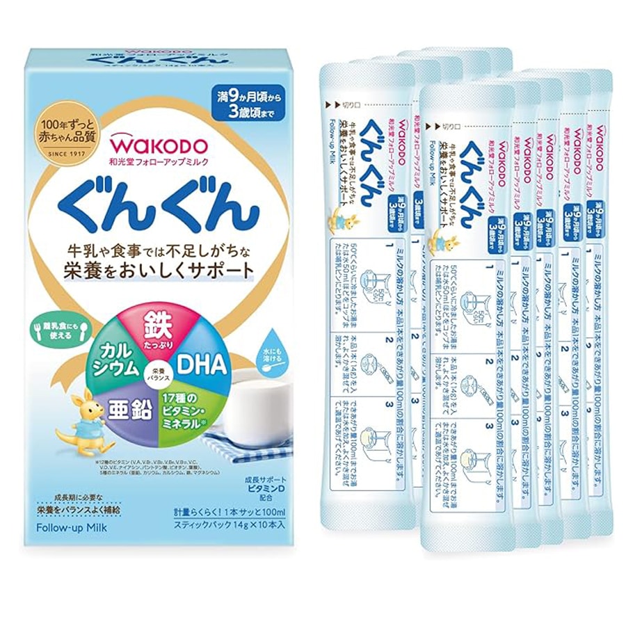 【日本直效郵件】WAKODO日本與光堂 寶寶的營養補充奶粉 14g*10包入/盒
