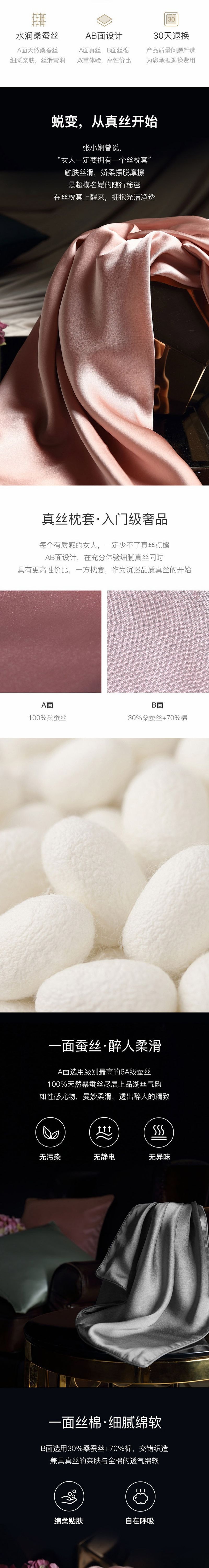 [5-7 Days U.S. Free Shipping] Mulberry Silk Pillowcase  Gray 2PC