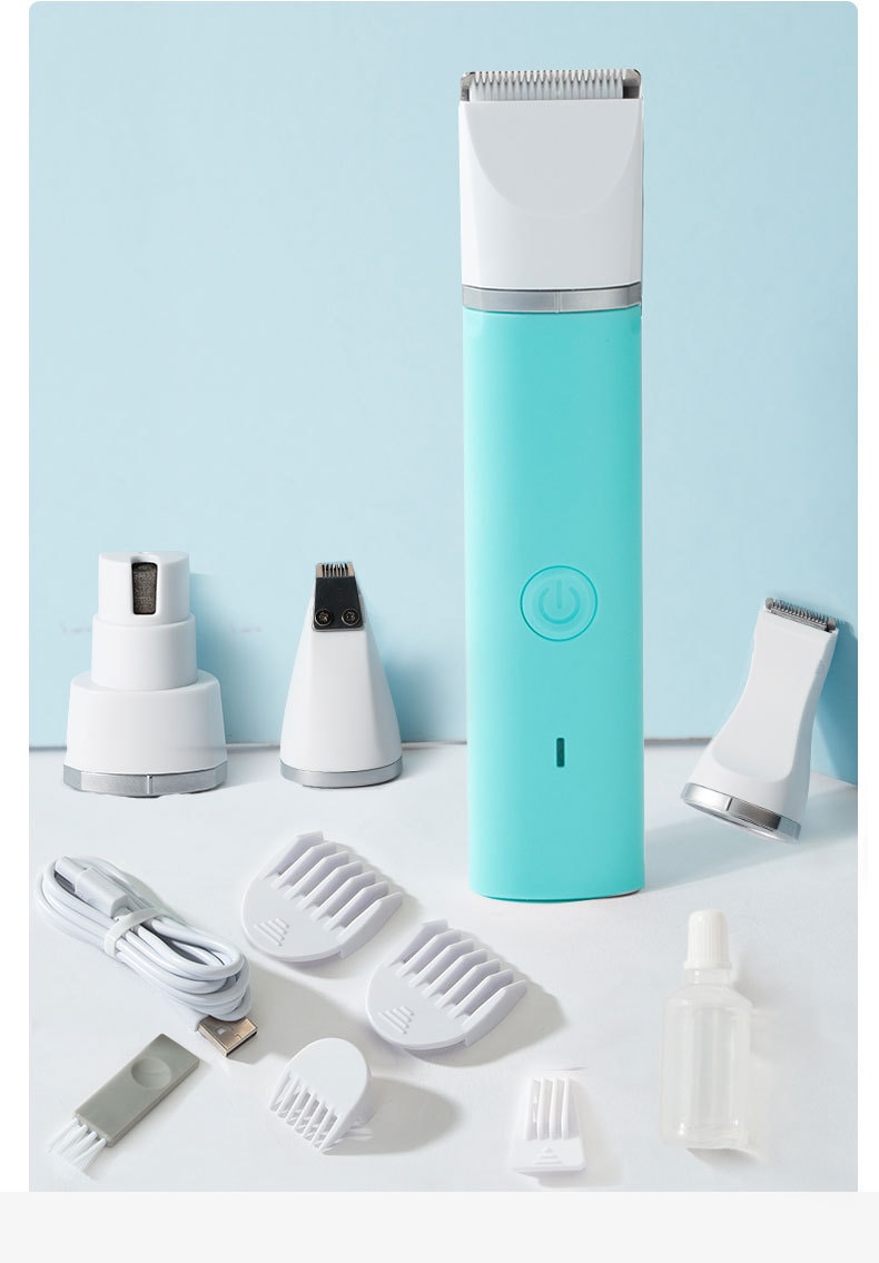【中国直邮】嬉皮狗 宠物修毛器 四合一 粉色 防水 宠物用品