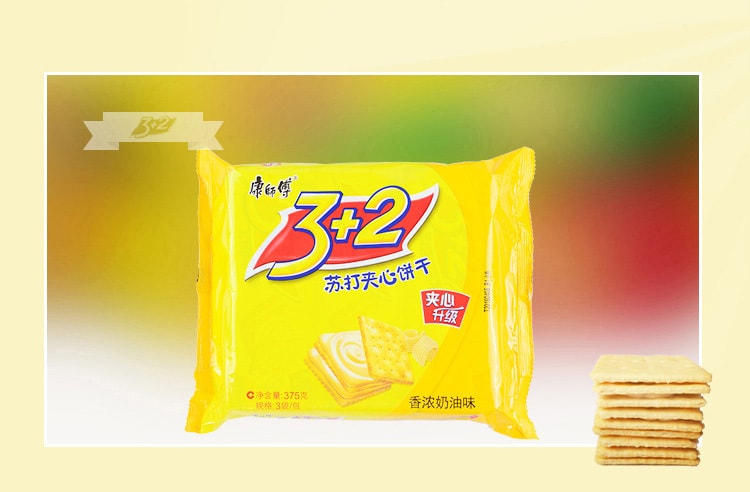 3+2 Soda Biscuit Cream Flavor 375g
