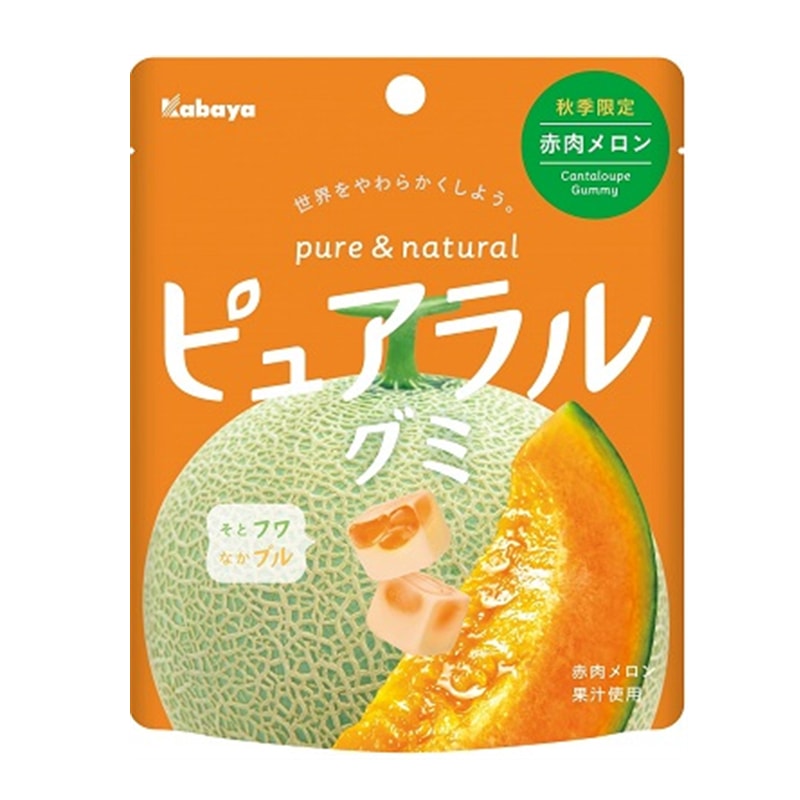 【日本直郵】日本 2021年期限限定 KABAYA 軟糖與棉花糖的結合 哈密瓜果汁夾心軟糖 45g