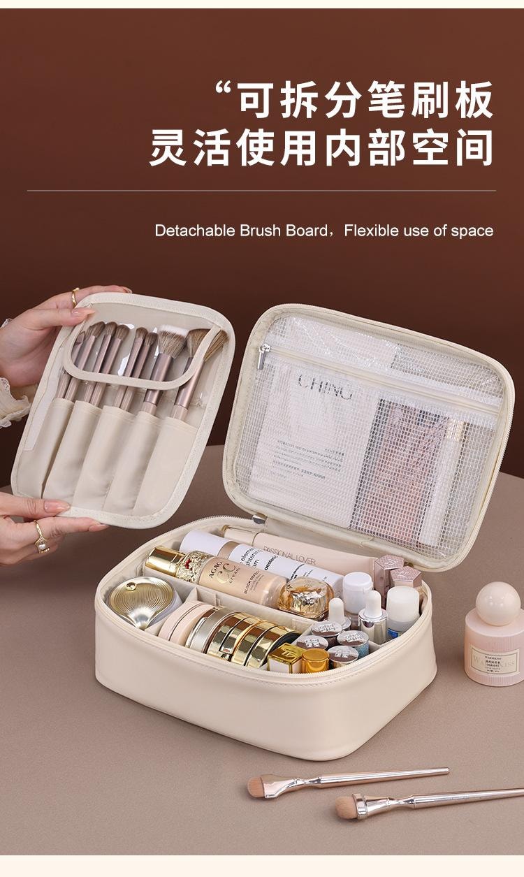 【防水多隔超方便】法提娜隨心拆分防水化妝包 1個 大容量高級感多功能化妝品收納包歐式簡約大容量洗漱用品包旅行收納18*24cm玫瑰粉【顏值和實用性都在線】