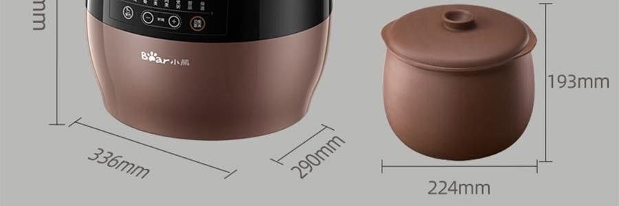 BEAR小熊 紫砂电炖盅套装 燕窝养生隔水炖盅全自动煲汤 大容量家用砂锅 4.5L大内胆 DDZ-B45Z1