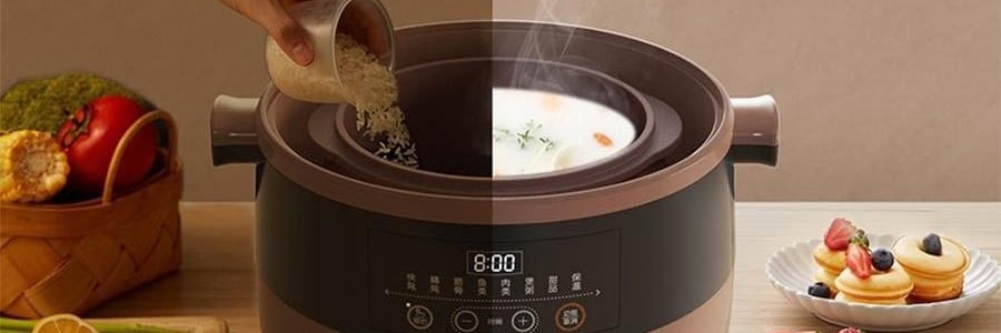 BEAR小熊 紫砂电炖盅套装 燕窝养生隔水炖盅全自动煲汤 大容量家用砂锅 4.5L大内胆 DDZ-B45Z1