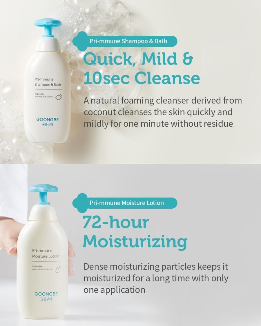 韓國 宮中秘策 嬰兒護膚禮盒套裝4件組 – 韓國寶寶洗髮沐浴&保濕乳液護理組合溫和滋潤適合敏感肌膚 760ml