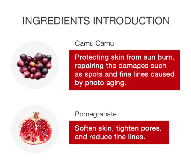 【UGLEE】Camu Camu &amp; Pomegranate Fruit Brightening Capsule Mask 3pcs Ship from USA