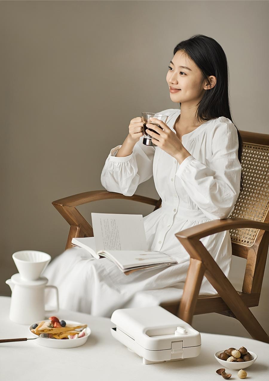 OLAYKS 宿舍/宿舍神器 早餐机华夫饼机 | 家用华夫饼三明治机 2 合 1 烤架带可拆卸不粘 多功能烤吐司全自动烤面包