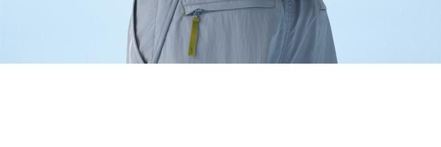 BANANAIN蕉内 凉皮502UV 男女士半拉链拼色防晒服 防晒衣 奶油蓝拼米白 XL码