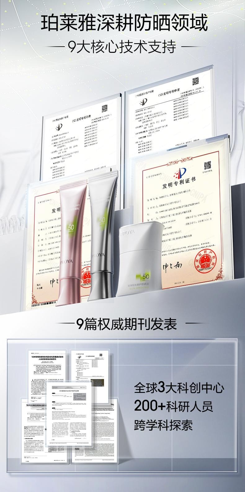 【中国直邮】 珀莱雅 超膜银管沁柔防晒50ml SPF50+ PA+++  清透贴妆 高倍防晒隔离 敏感肌可用