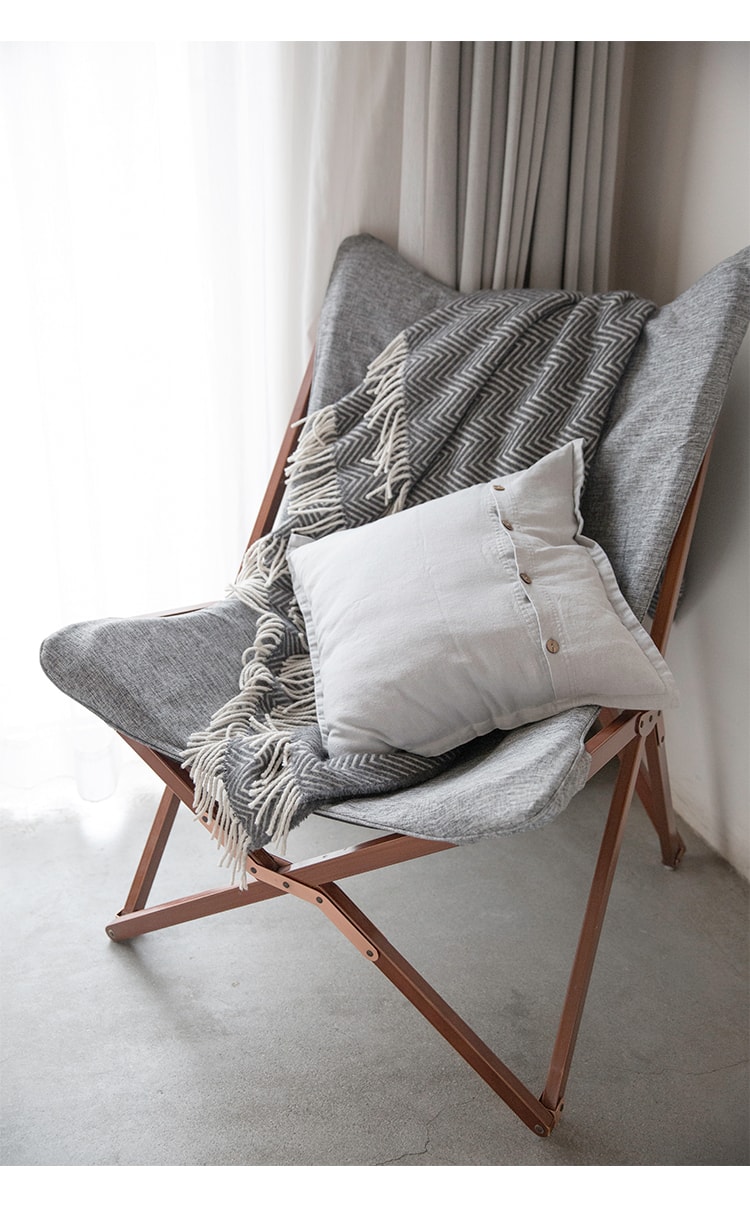 述物椰壳扣亚麻抱枕靠垫家用沙发客厅简约北欧靠枕床头抱枕套-米白