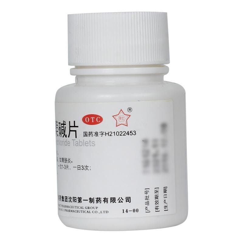 【中國直郵】 東北製藥 鹽酸小檜鹼片 直腸炎胃炎拉肚子胃腸炎寧腸道100片/盒