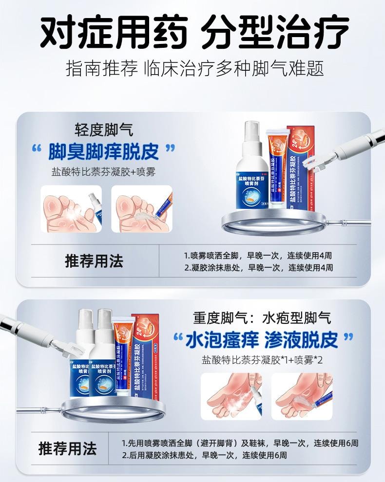 999 盐酸特比萘芬凝胶治脚气药止痒水泡脱皮杀菌烂脚丫膏真菌感染  20g/支