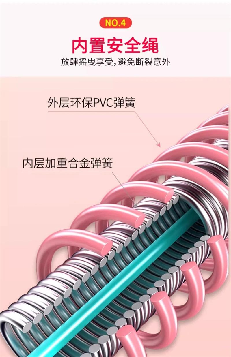 【中國直郵】 親太太 呼拉圈收腹不傷腰女瘦肚子彈簧軟體呼拉圈 粉綠灰 1件裝