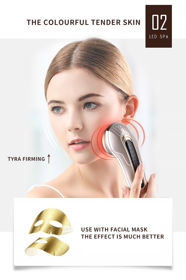 K·SKIN金稻 射頻美容儀臉部 紅綠紫光子嫩膚儀 提拉緊緻 淡化細紋臉部 導入美顏儀 KD9905