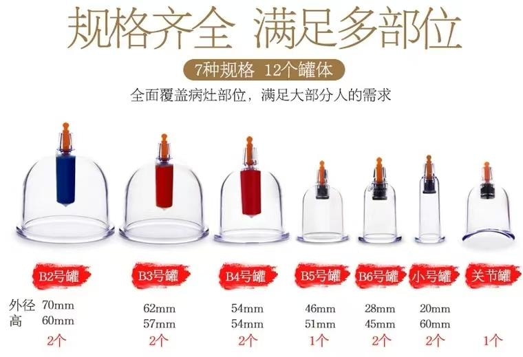 康祝 真空拔罐器 操作简单 可单人操作 吸力大 不漏气 12罐装 30年老品牌 赠拔罐经络养生书一本