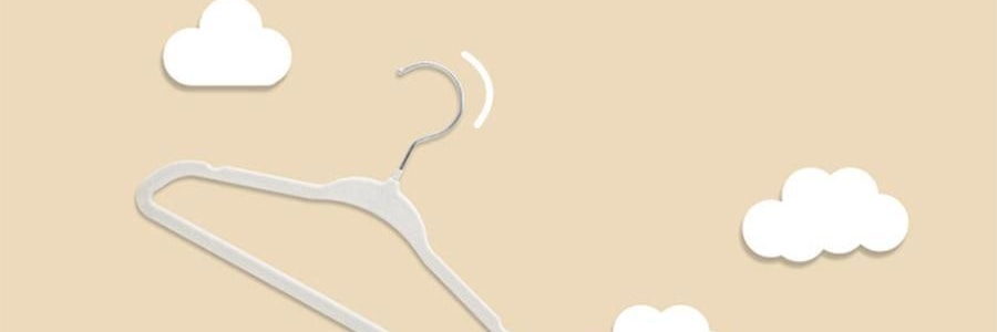 兒童專用植絨衣架 防滑無痕晾衣架 寶寶衣物專用掛架 10 個/組 黃色