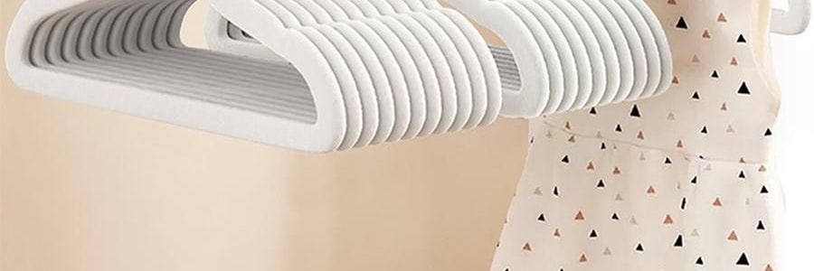 兒童專用植絨衣架 防滑無痕晾衣架 寶寶衣物專用掛架 10 個/組 黃色