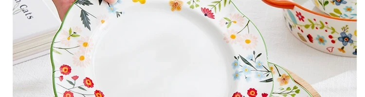 【中國直郵】LIFEASE 網易嚴選 田園手繪美式餐具系列 方盤-新田園手繪-盤2只