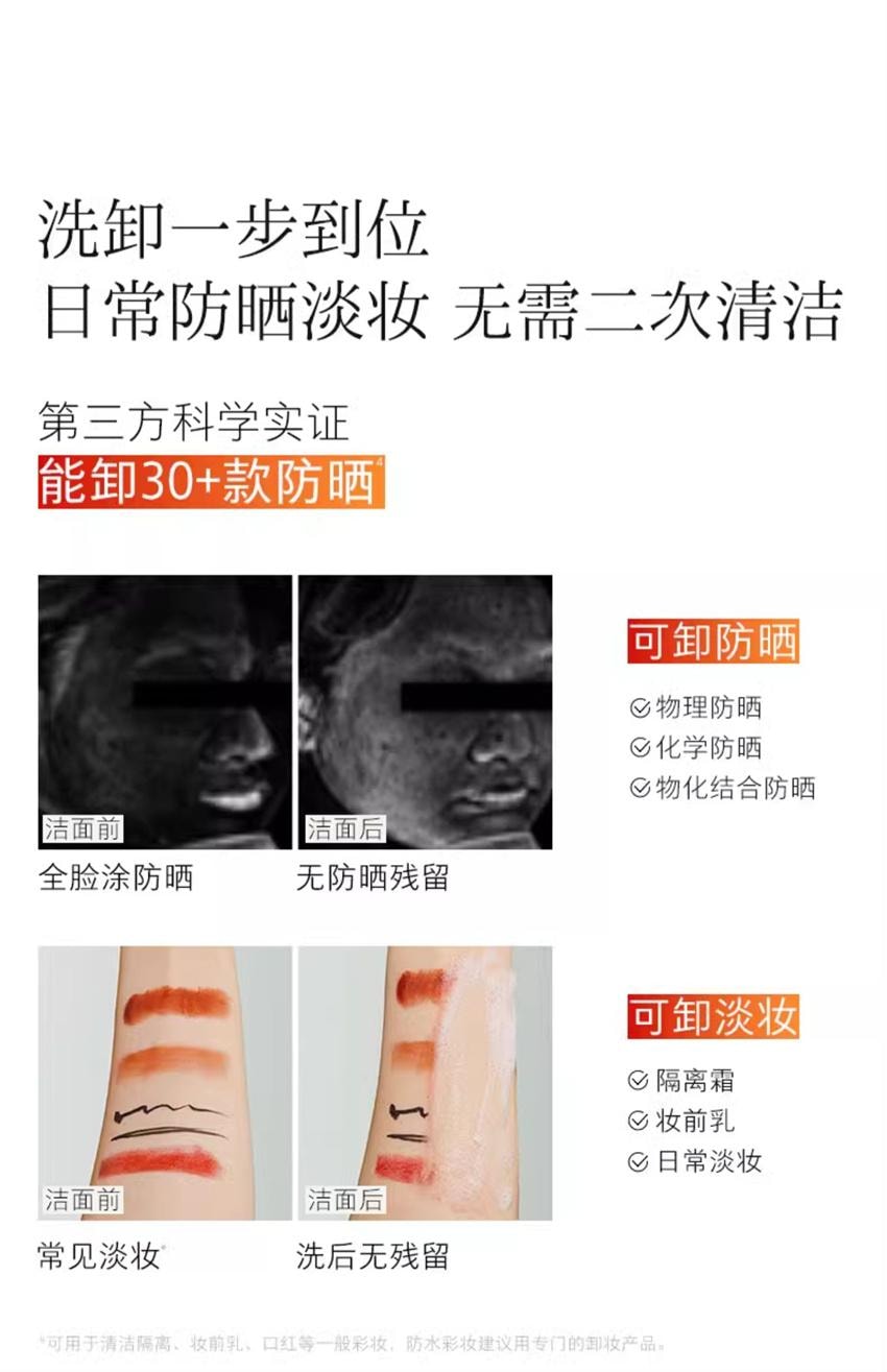 【中国直邮】 hfp 氨基酸净透毛孔洁面液 果酸洁面洗面奶 深层清洁毛孔控油男女去黑头闭口卸妆 138ml/瓶