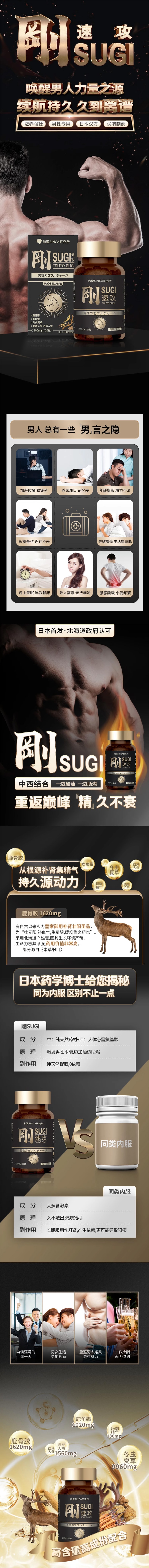 【日本直邮】和汉制药 剛SUGI男生精力补充剂120粒