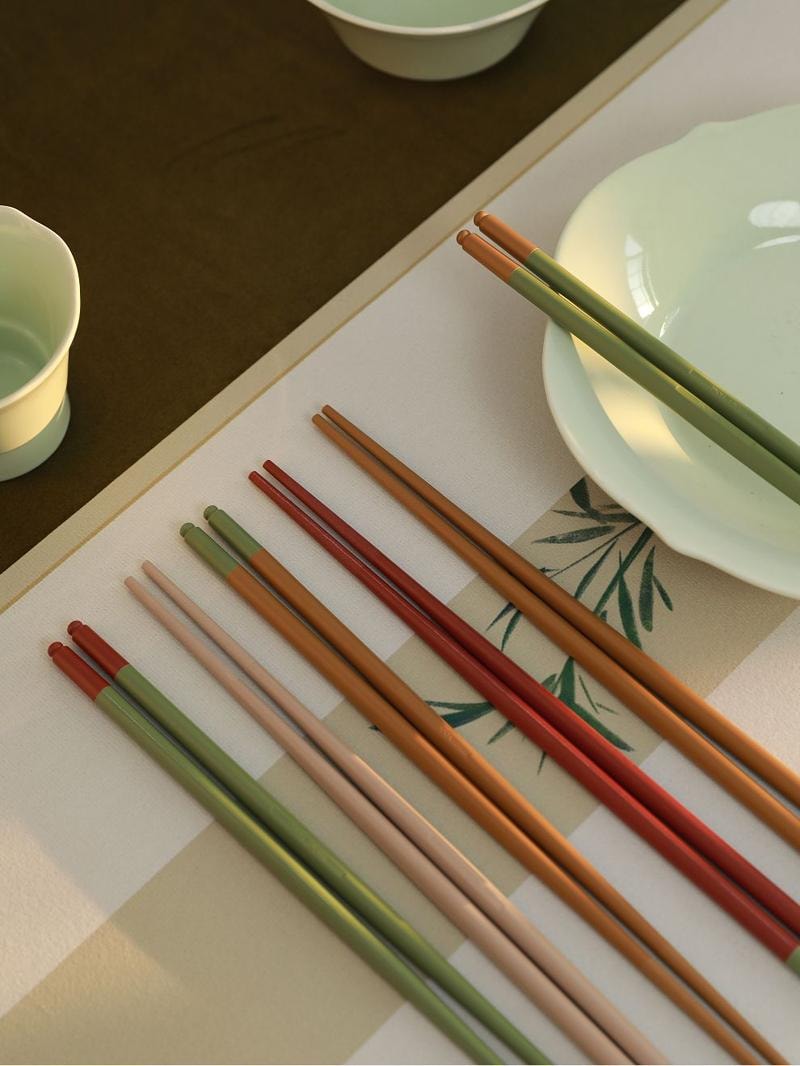 FaSoLa Life 宋式悬浮筷 雅韵青翠 4双礼盒装 PET抗菌银离子 中式国潮