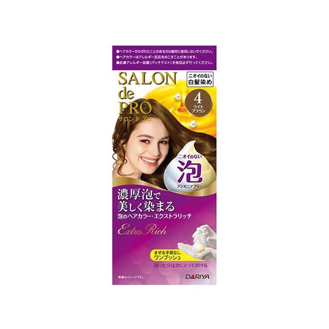 【日本直郵】DARIYA塔麗雅 純植物遮白髮泡泡染髮劑 #4淺棕色