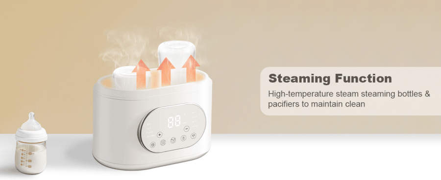 AMZBABYCHEF 10合1嬰兒奶瓶快速加熱器精準控溫解凍、蒸煮、熱食、保溫和夜燈