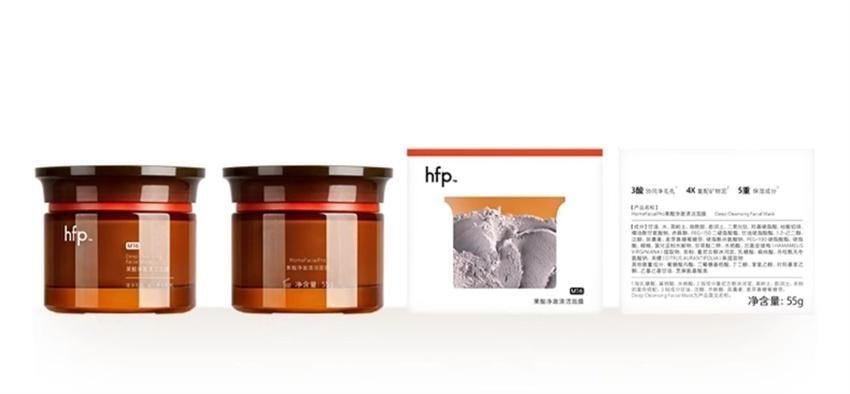 【中国直邮】 hfp 果酸净澈清洁面膜 去黑头水杨酸涂抹面膜灰白泥深层 清洁泥膜 55g/瓶