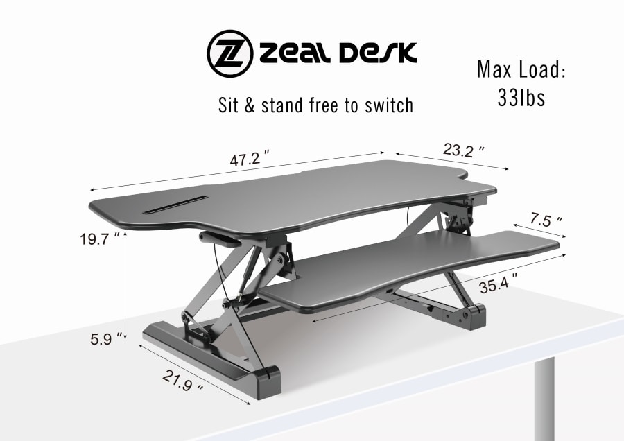 ZEAL DESK 专业加强版桌上桌- 黑色