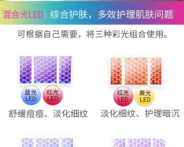 belulu Hikari Plus 家用彩光LED大排美容仪 可调节三面镜 自由组合灯光 1台