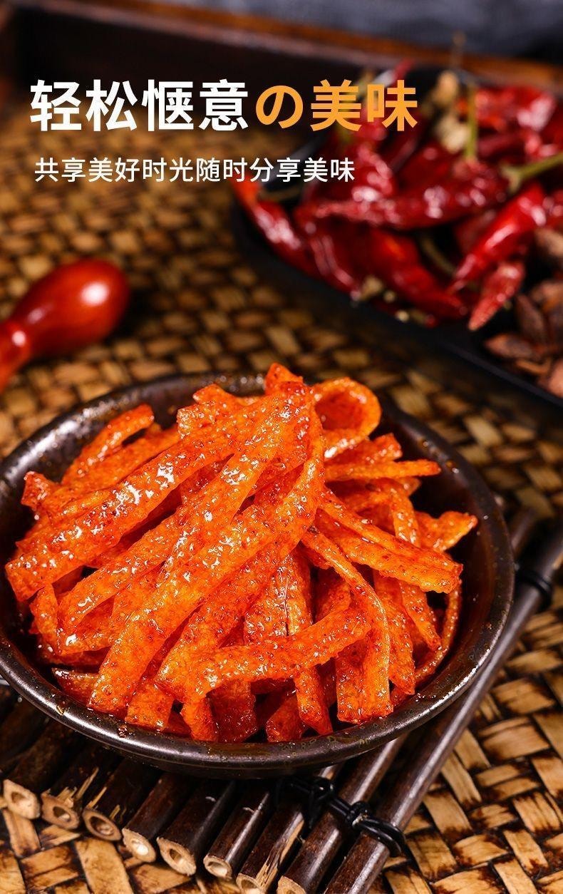 德建 辣条 湖南平江特产辣片 辣丝 麻辣面筋18g*8袋