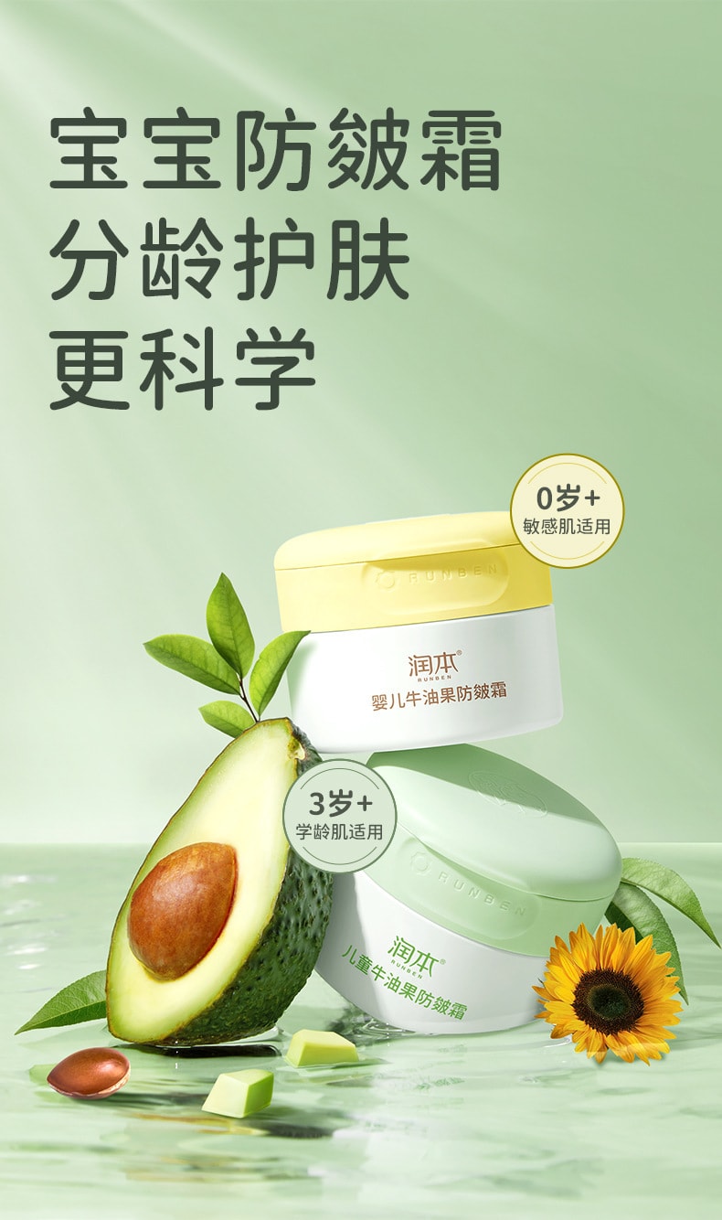 中国直邮】润本婴儿牛油果防皴霜秋冬润肤滋润保湿80g0岁+ - 亚米